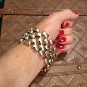 W. Germany Gold Linked Costume Bracelet